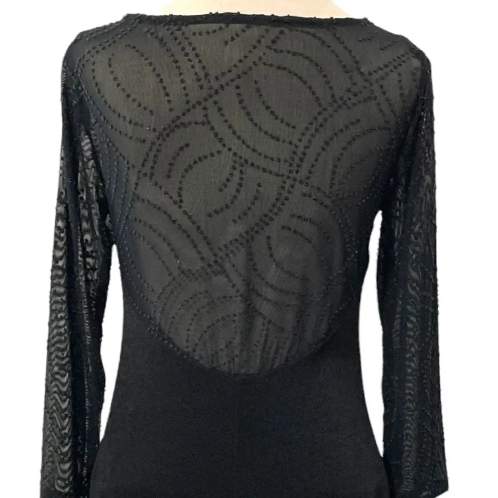 Vintage Carol Anderson Beaded Mesh Evening Dress - Picture 4 of 7